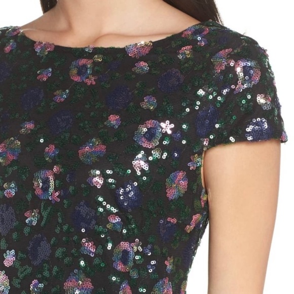 SAM EDELMAN Cap Sleeve Floral Sequin Dress - Picture 15 of 15